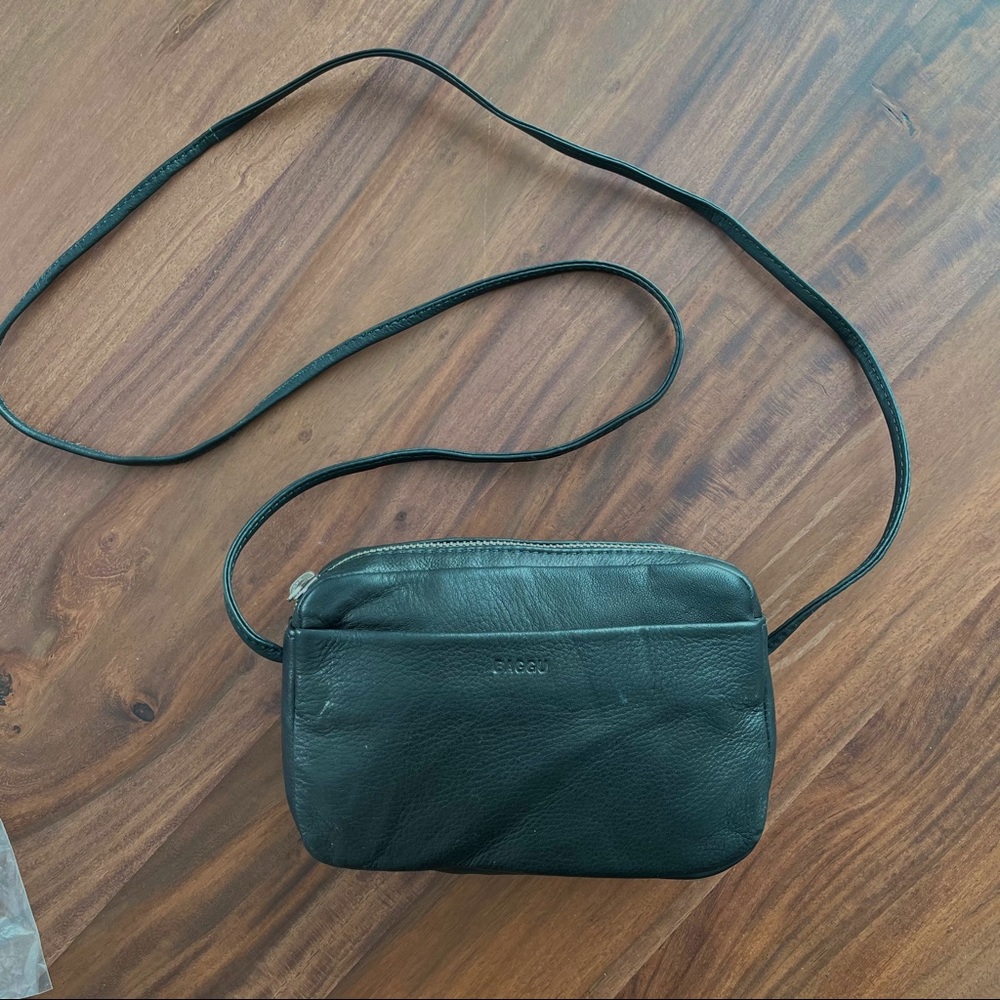 Baggu Mini Leather Purse - Black - New